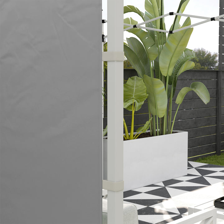 Gazebo Side Panels, 2 Pack Sides Replacement, for 3x3(m) or 3x6m Pop Up Gazebo, with Windows and Doors, Light Grey