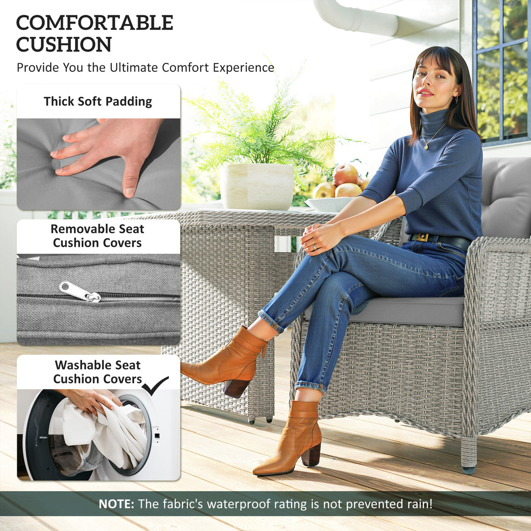 MCL Seven-Piece Rattan Dining Set - Mixed Grey