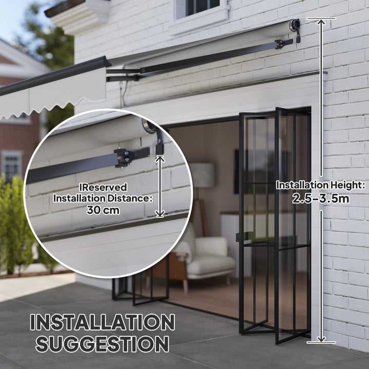 2.5 x 2m Electric Awning with Remote Controller, Aluminium Frame DIY Retractable Awning, UV30+ Sun Shade Canopy for Garden Patio Deck Door Window, Light Grey