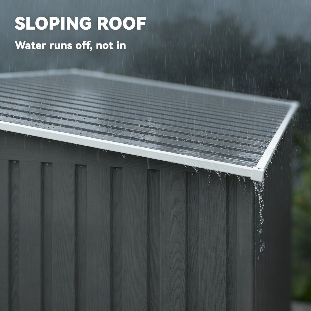 7 x 5ft Galvanised Metal Shed, with Sliding Door - Light Grey