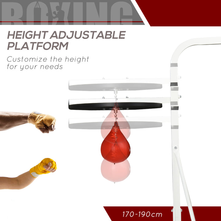 Adjustable Freestanding Speedbag, Punch Bag Hanger, White