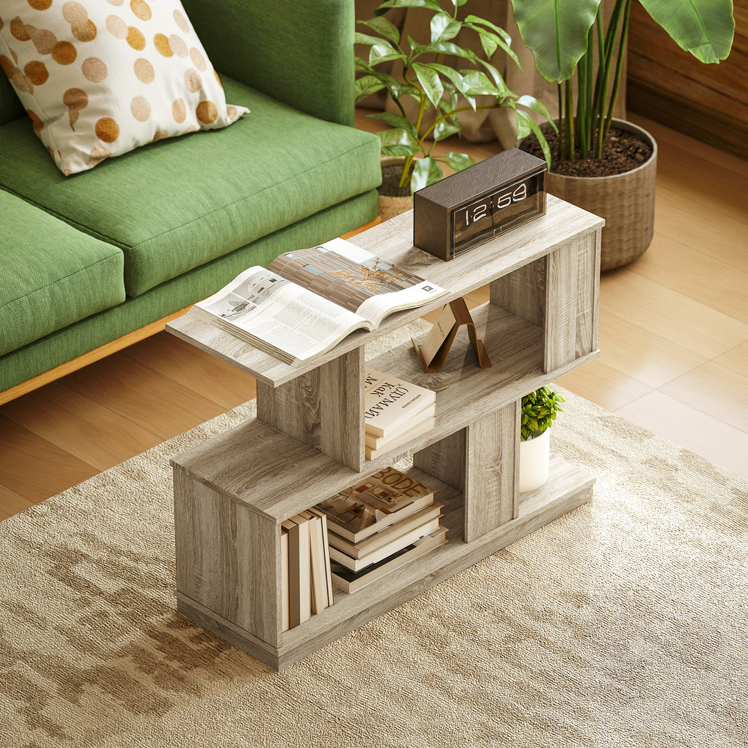 S-Shaped Side Table - Natural Wood Finish