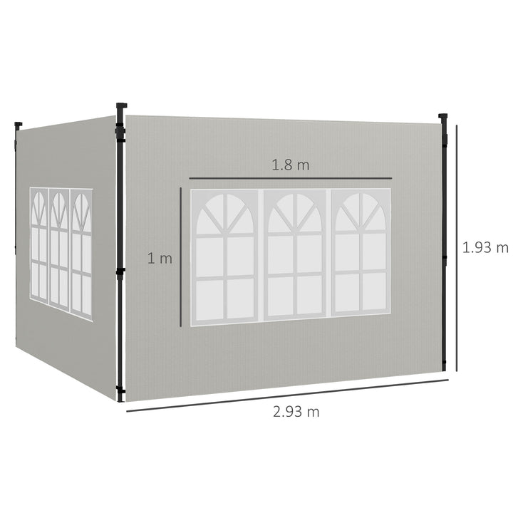 Gazebo Side Panels, Sides Replacement with Window for 3x3(m) or 3x6m G
