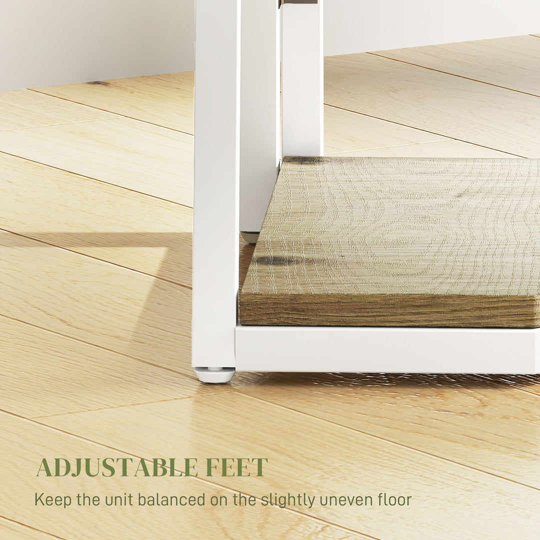 Five-Tier Corner Shelf - White/Wood-Effect