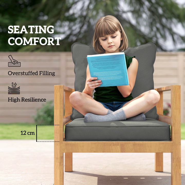 Seat and Back Padded Cushion Set, CUSHION ONLY - Charcoal Grey