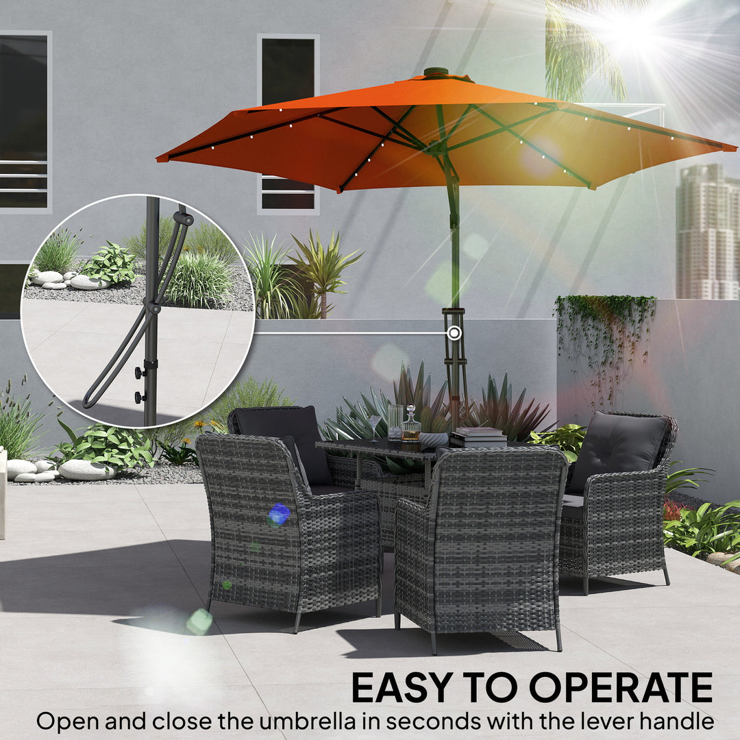 3(m) Solar LED Cantilever Parasol - Orange