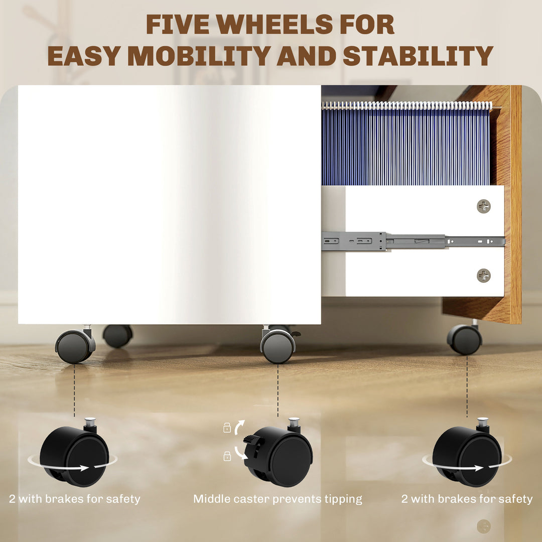 Two-Drawer Lockable Filing Cabinet - Wood Effect