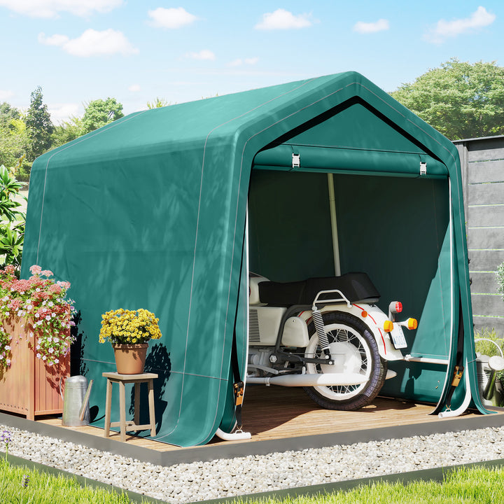 8 x 6.5 ft Outdoor Garden Storage Shed, Waterproof Bike Tent with Doub