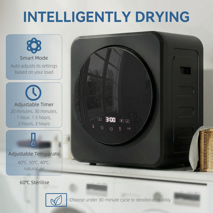Vented Tumble Dryer, 4 kg Front Tumble Dryer with Stainless Steel Tub,