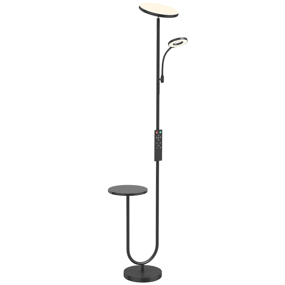 Uplighter Floor Lamp with Table and Reading Light, Dual Light