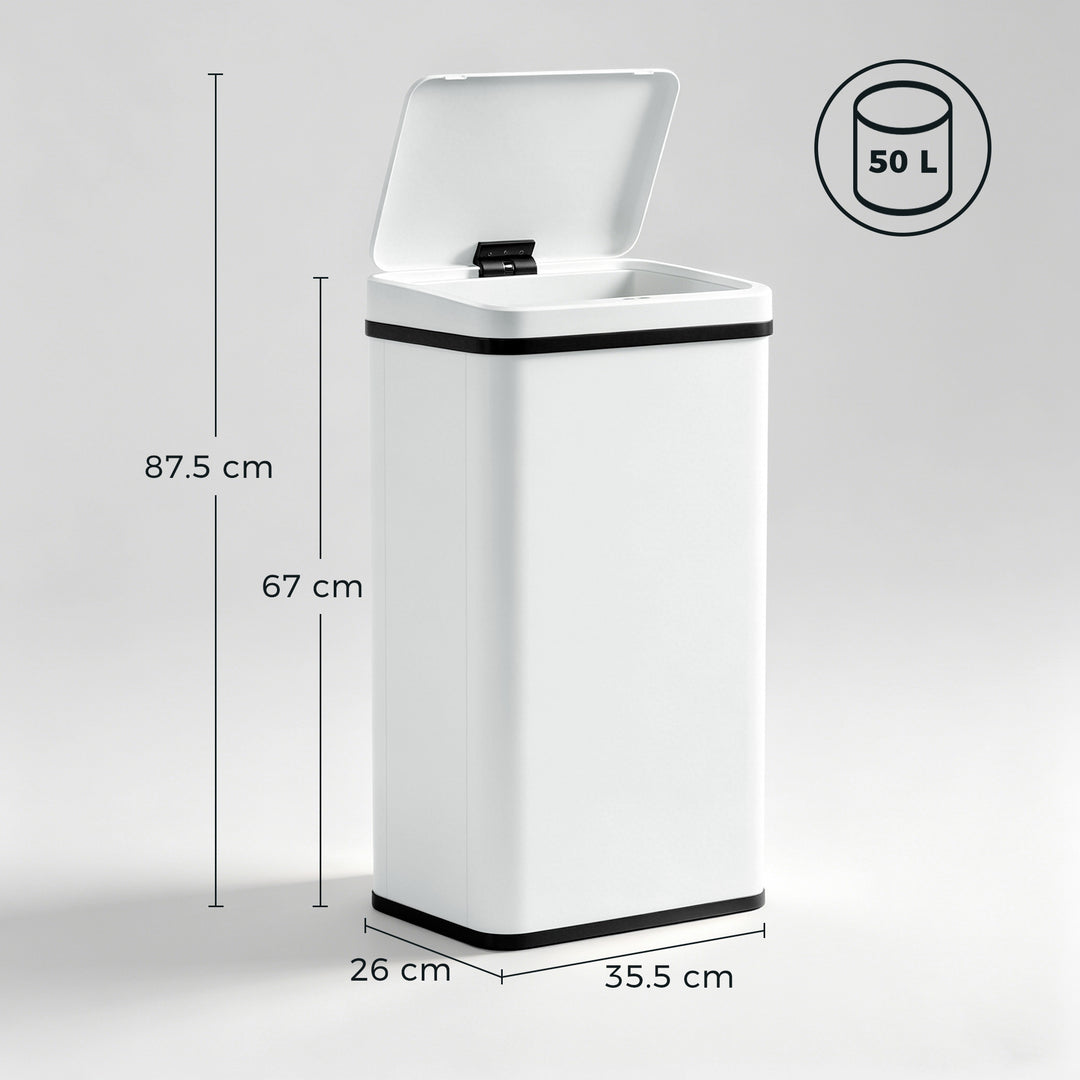 50L Sensor Bin with Soft-Close Lid, Stainless Steel Automatic Touchles