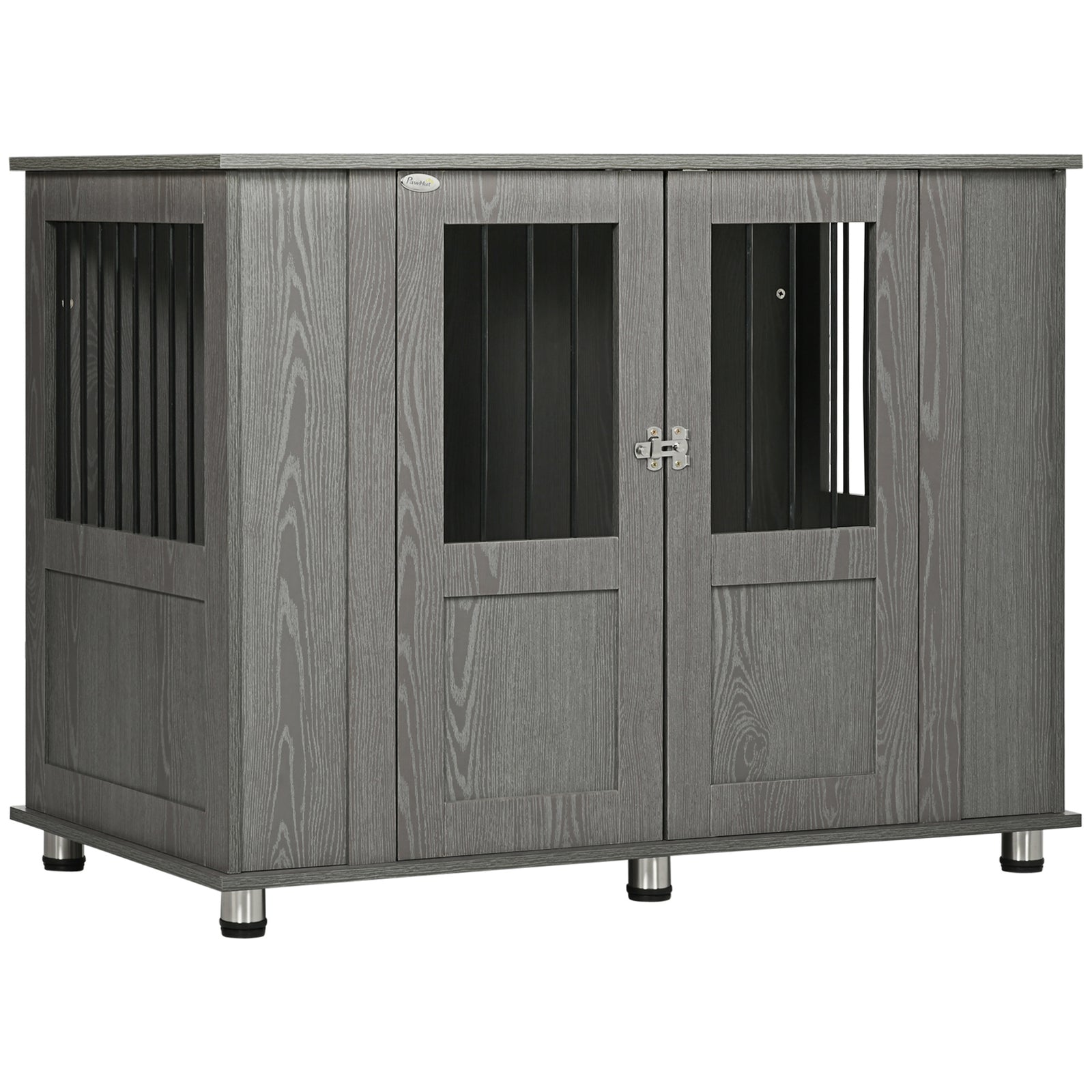 Dog Crate Table for Medium and Large Dogs with Magnetic Door for Indoor Use, 114 x 60 x 82 cm, Grey
