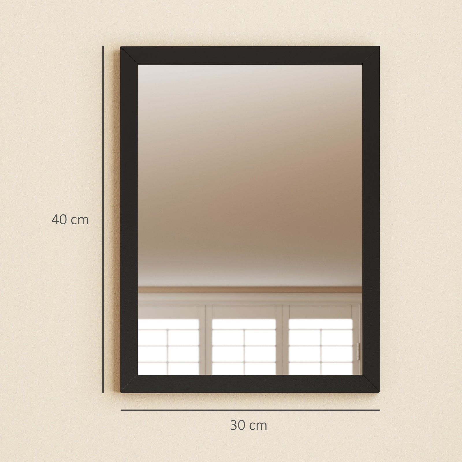 Wall Bathroom Mirror, 30 x 40 cm Wall-Mounted Mirror for Living Room, 