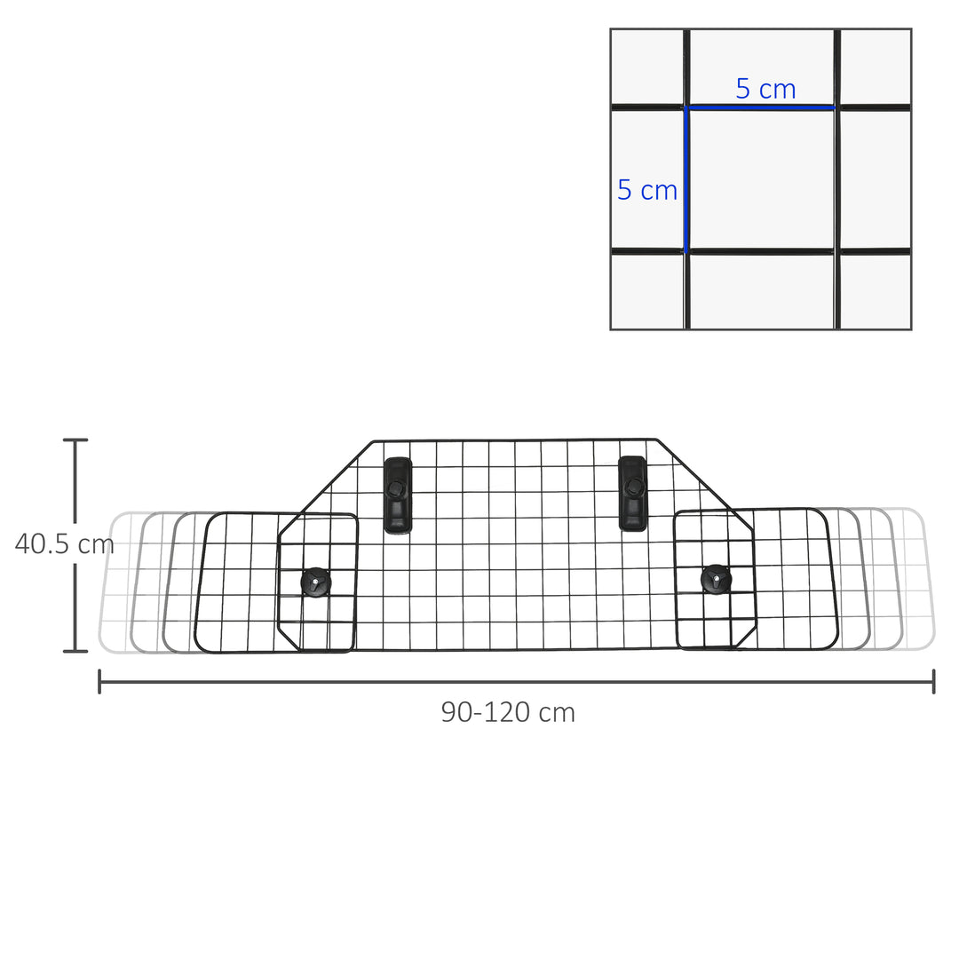MCL Dog Guard for Cars Adjustable Boot Barrier Metal Mesh Pet Headrest, 90-120W x 40.5H cm
