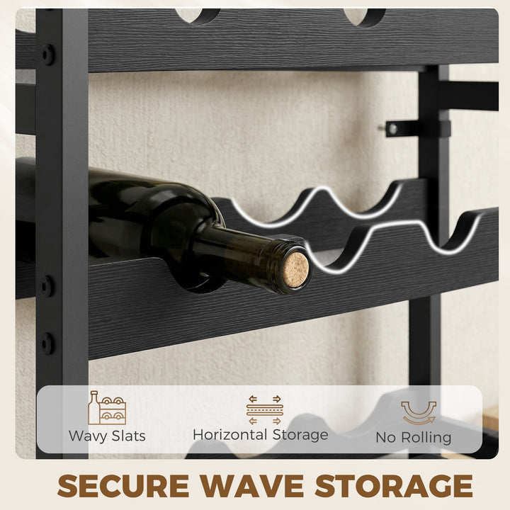 Wine Rack Freestanding Industrial Liquor Cabinet 5-Tier 20 Bottles Bar