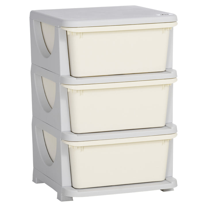 HOMCOM 3-Tier Toy Storage Box Kids Toy Storage with Removable Boxes, for Bedrooms, Playrooms & Other Children Areas, White | Aosom UK