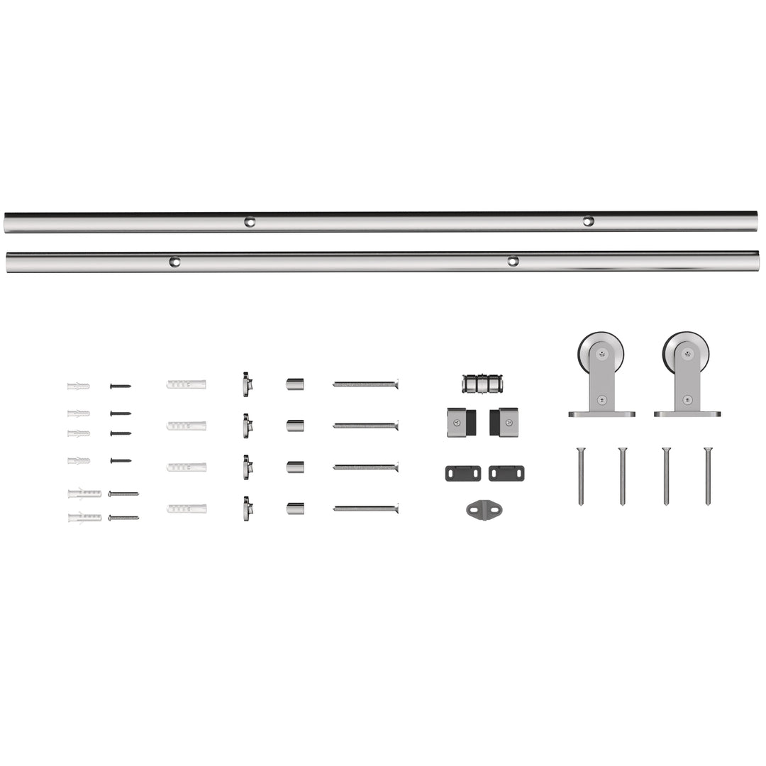 Sliding Door Hardware Kit Smooth Quiet 304 Stainless Steel for 200cm T