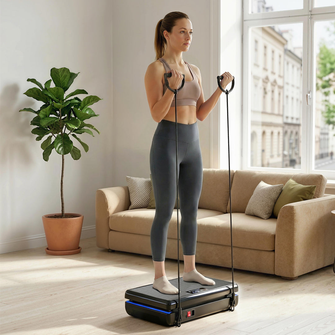 Vibration Plate Exercise Machine with 120 Speed Levels, 5 Programs, Qu