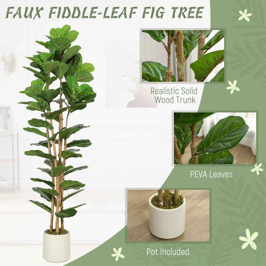 180cm Artificial Fiddle Leaf Fig Tree - Green