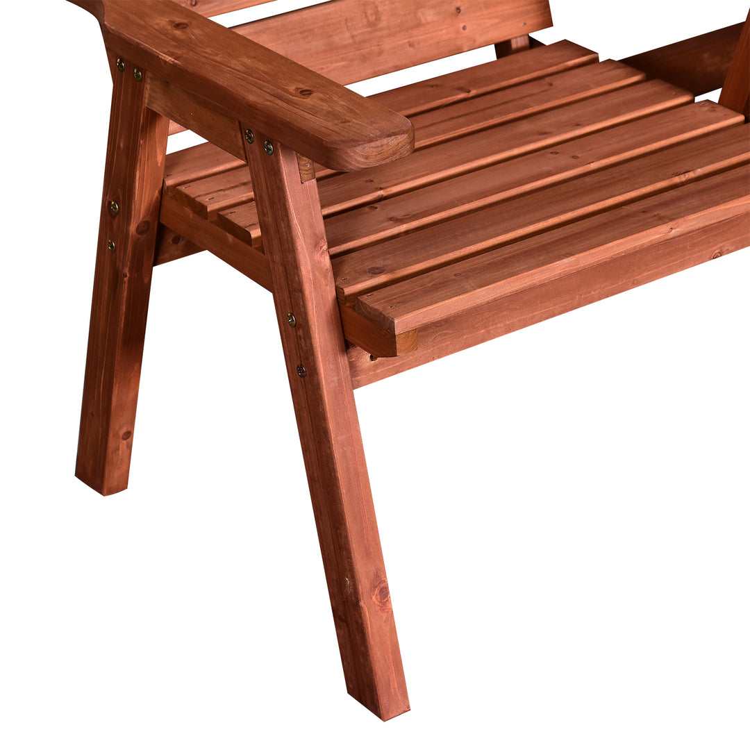 Fir Wood Convertible 2 to 3 Seater Outdoor Garden Bench Wood Tone