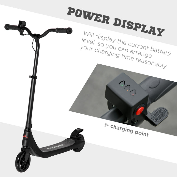 HOMCOM Electric Scooter, 120W Motor E-Scooter w/ Battery Display, Adjustable Height, Rear Brake for Ages 6+ Years - Black | Aosom UK