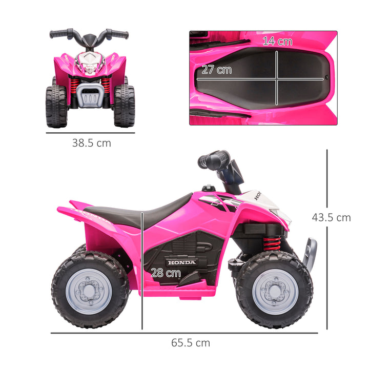 MCL Honda Licensed Kids Electric Quad Bike, 6V ATV Ride On for Ages 1.5-3 Years, Pink