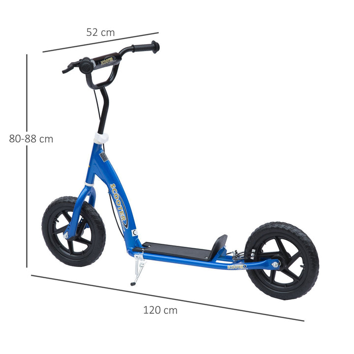 MCL Kids Scooter Kick Scooter, with 12" EVA Tyres, Rear Brake, Big Wheels Scooter for 5-12 Years , Blue