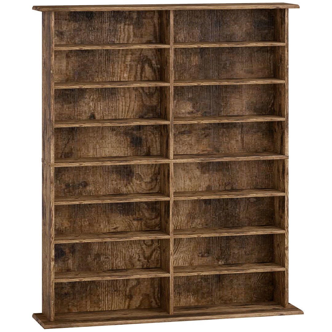 MCL 16-Compartment Media Shelf - Rustic Brown