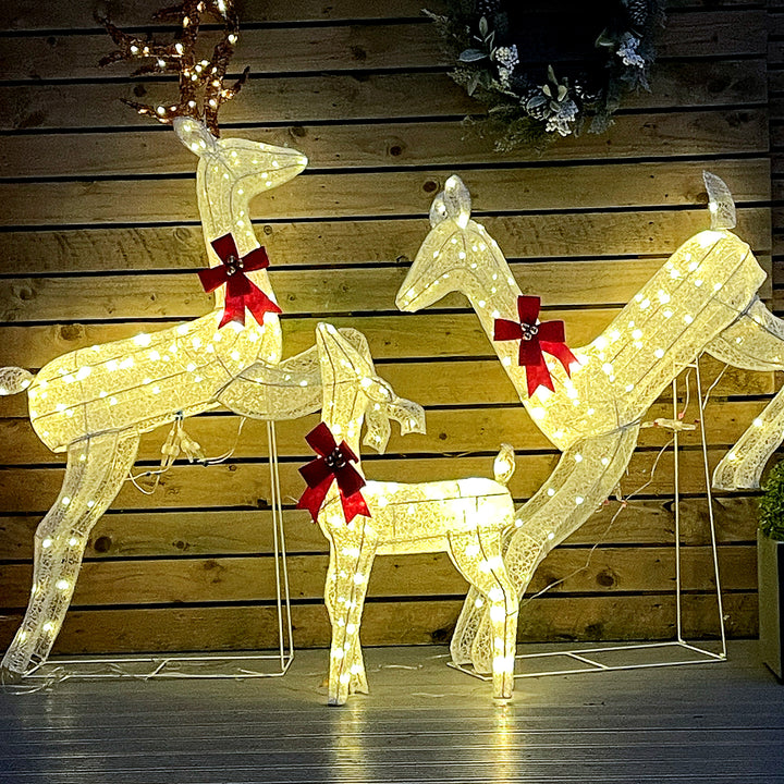 Three-Piece LED Light Reindeer Christmas Decoration