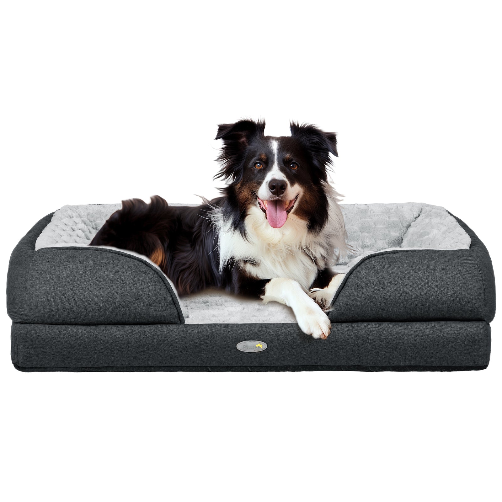 Calming Dog Bed Pet Mattress w/ Removable Cover, Anti-Slip Bottom, for Medium Dogs, 90L x 69W x 21Hcm - Charcoal Grey