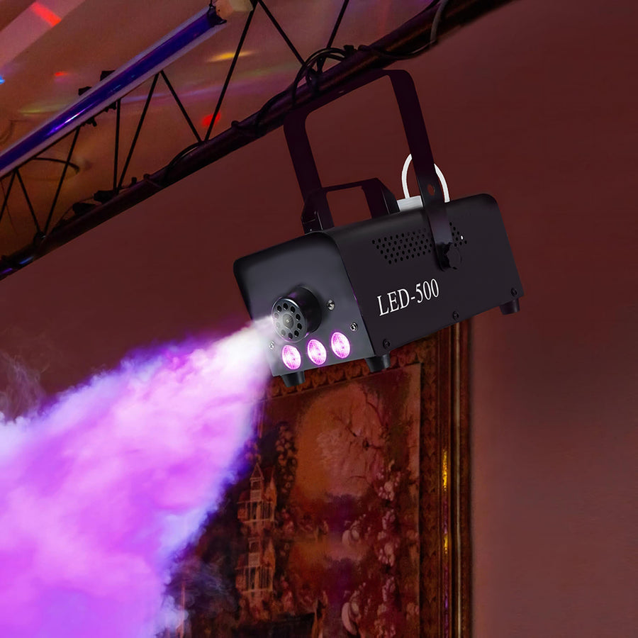 Halloween Smoke Machine with 3 RGB LED Lights and 4 Effects