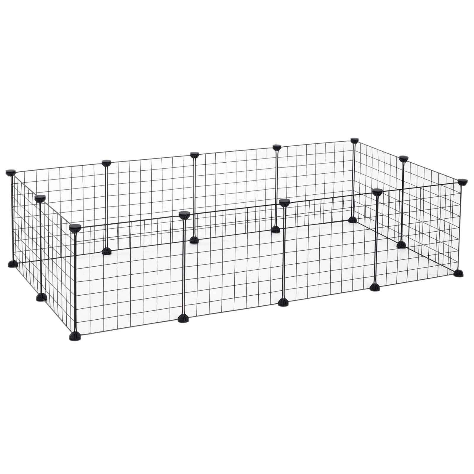 DIY Pet Playpen Metal Wire Fence 12 Panel Enclosure Indoor Outdoor Guinea Pig Bunny Small Animals Cage Black