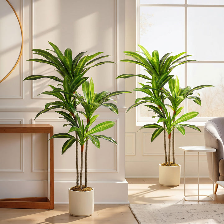 120cm Lifelike Fake Tree, Artificial Dracaena Tree with Bendable Trunk
