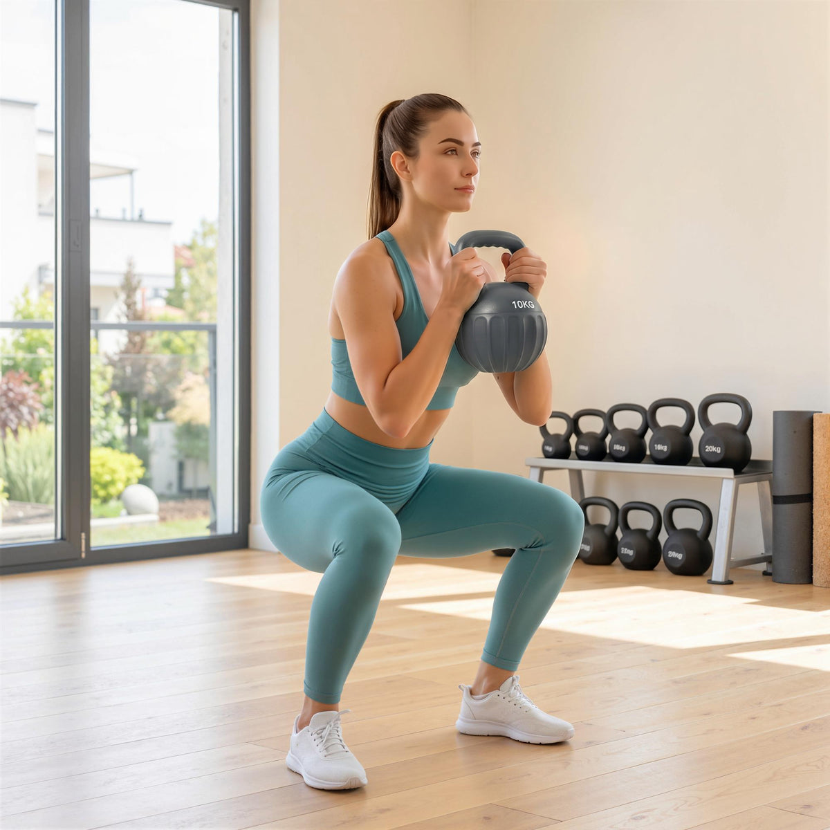 Kettlebell for Strength Training Kettle Bell with Non-Slip Handle 10 k