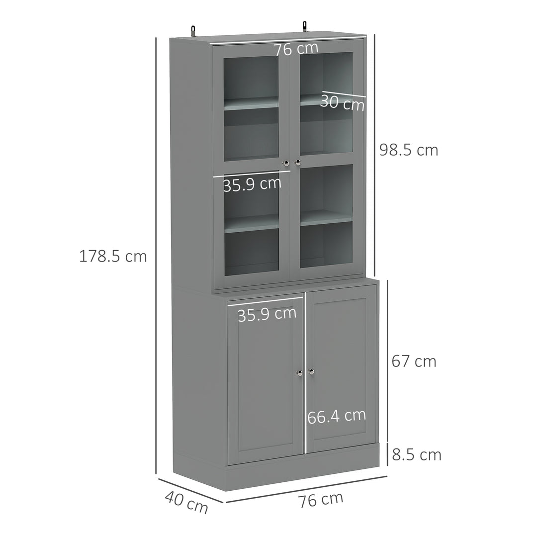 Double Storage Display Cabinet - Grey