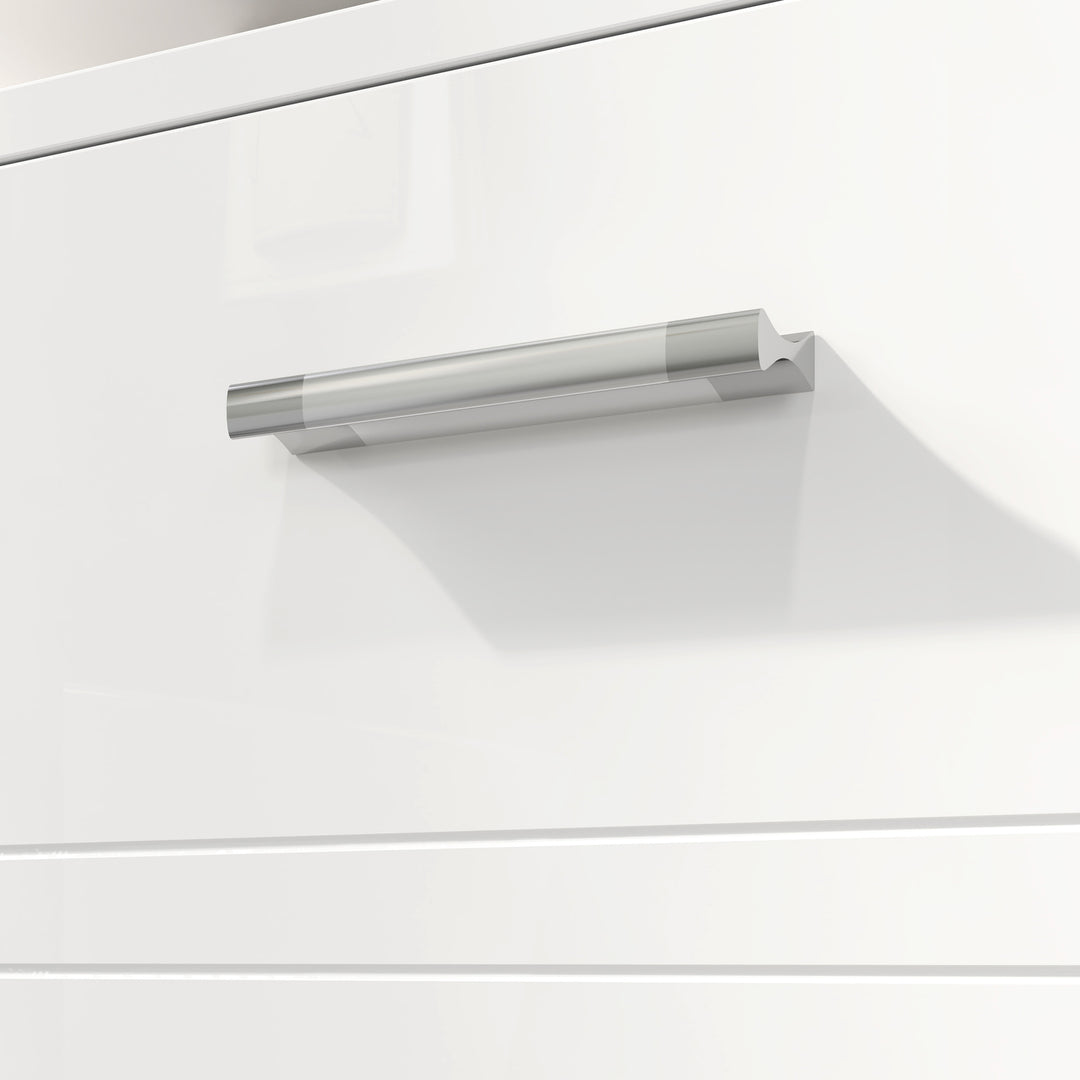 Under Sink Cabinet, Bathroom Vanity Unit, Pedestal Under Sink Design, Storage Cupboard with Adjustable Shelf, High Gloss, White