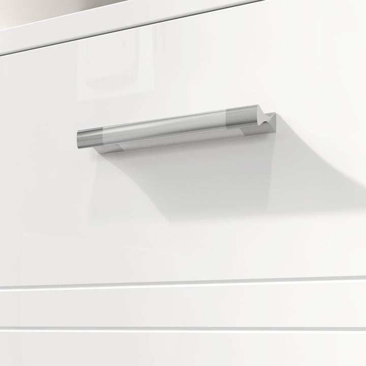 Under Sink Cabinet, Bathroom Vanity Unit, Pedestal Under Sink Design, Storage Cupboard with Adjustable Shelf, High Gloss, White