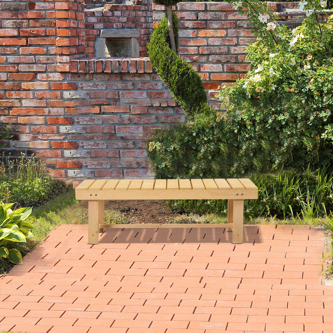 5 Pieces 2-seater Outdoor Indoor Wooden Garden Bench Fir Patio Loveseat, 110L x 38W x 35Hcm, Natural
