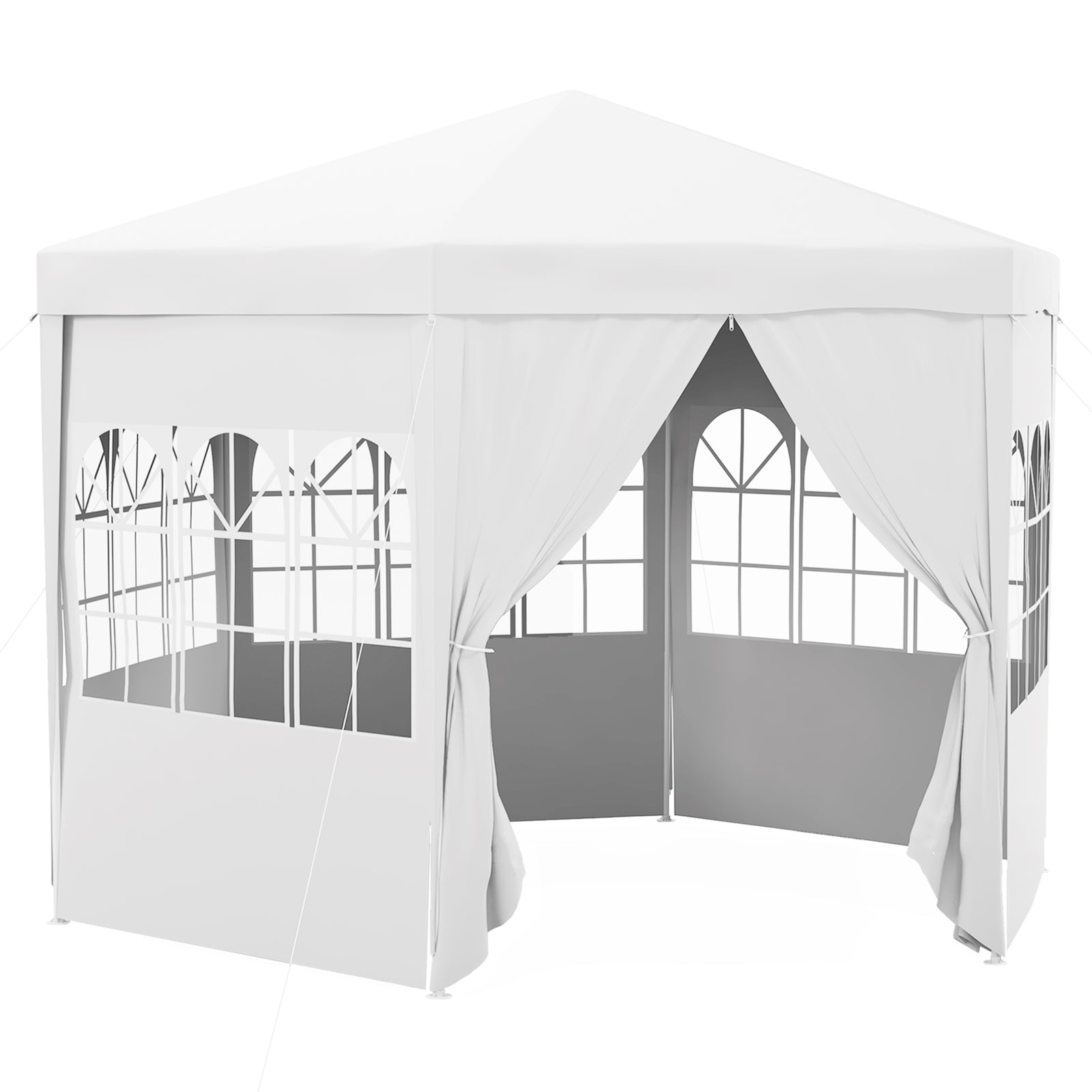 4 m Party Tent Wedding Gazebo Outdoor Waterproof PE Canopy Shade with 6 Removable Side Walls