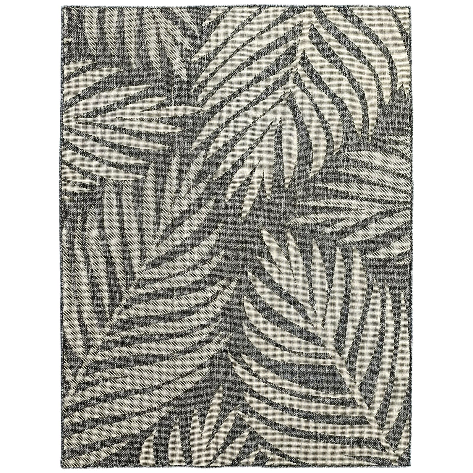 UV Resistant Indoor & Outdoor Area Rug, Easy-Cleaning Machine Washable Rug for Patio, Garden, Kitchen, Bathroom or Living Room, 170 x 120 cm, Grey