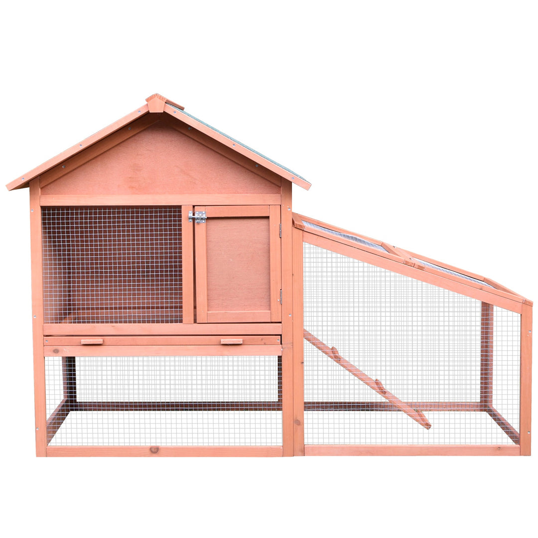 Small Animal Two-Level Fir Wood Guinea Pigs Hutches w/ Slide Out Tray Red/Brown