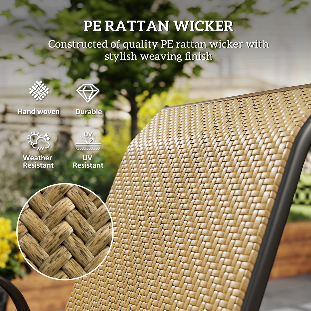 Four-Piece Stacking Rattan Garden Seat Set - Khaki