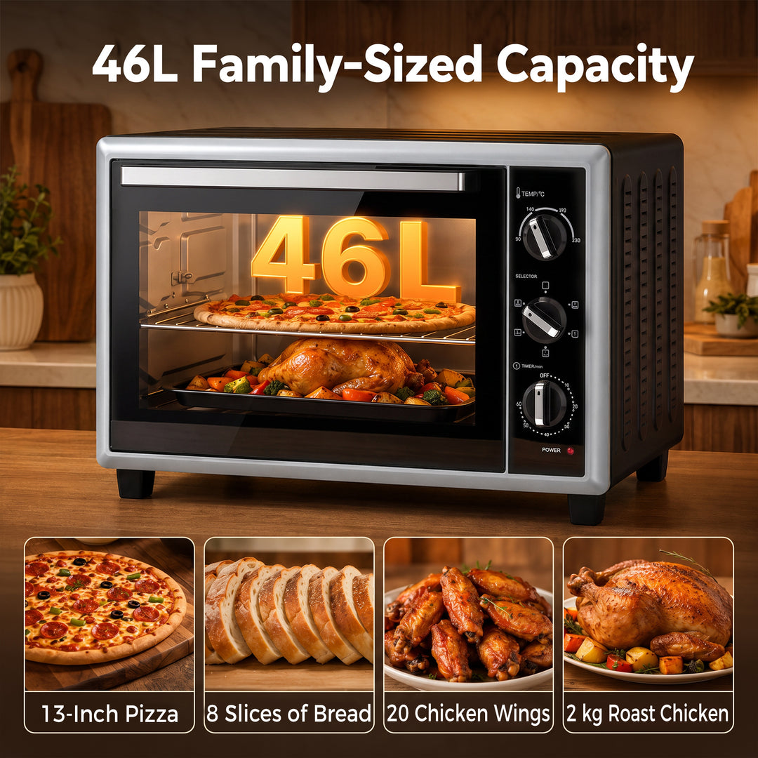 46L Mini Oven with Convection with Rotisserie, 90–230°C Adjustable - view 5