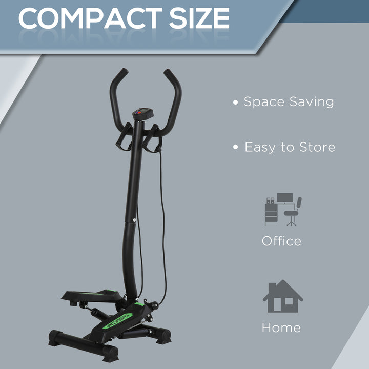 Twister Stepper, Step Machine w/ Resistance Bands, LCD Display and Handlebar, Steppers for Exercise Workout Home Gym Office