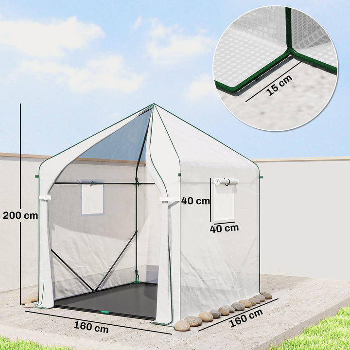 Walk-in Greenhouse for Outdoors with Steel Frame, Large Plant House wi