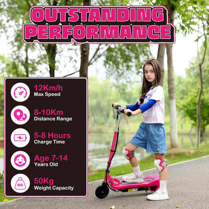 Foldable Electric Kids Scooter, Ride-on for Ages 7-14 Years, Pink