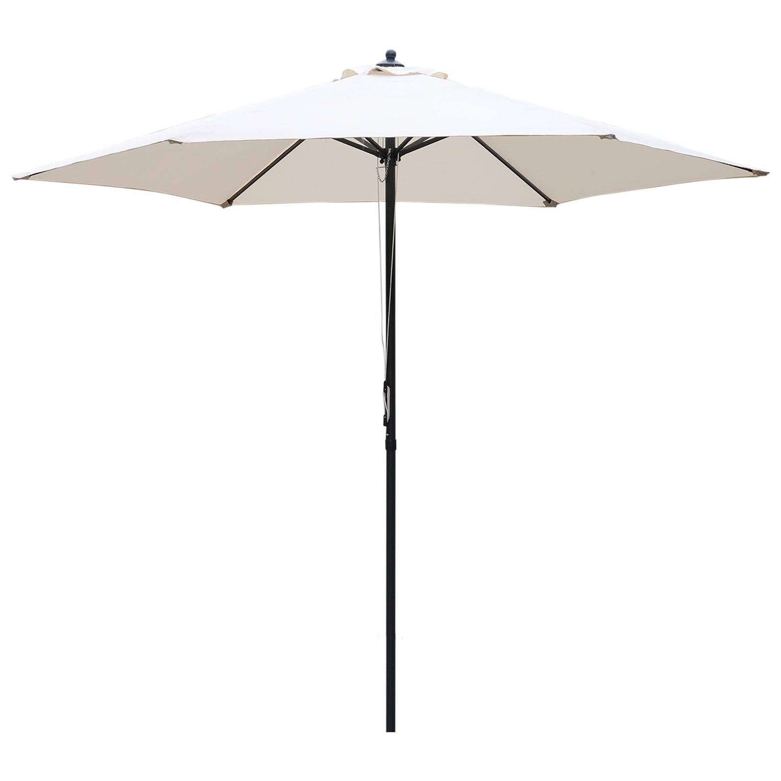 2.8m Garden Parasol Umbrella, Round Outdoor Market Table Umbrella Sun Shade Canopy, Off-White
