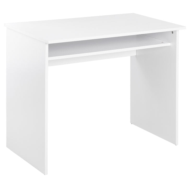 HOMCOM Working Desk with Storage Shelf, Writing Desk, Computer Tablek, Writing Reading for Home and Office, White | Aosom UK