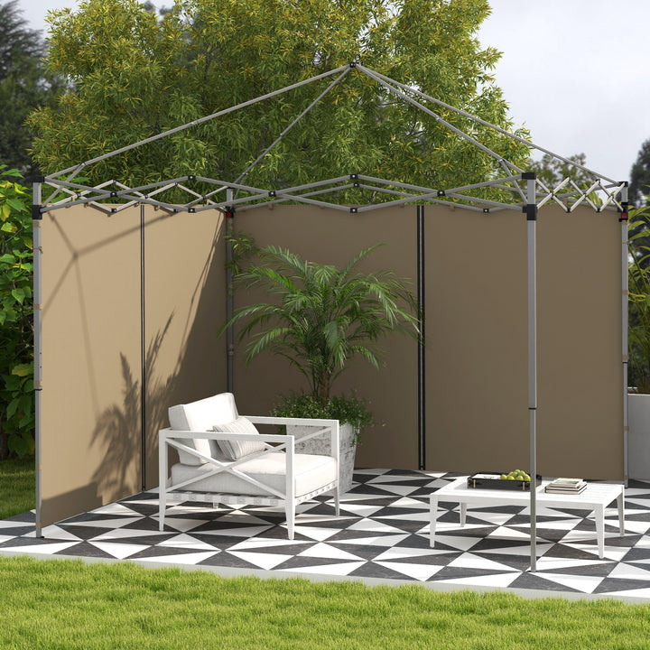 Outsunny Gazebo Side Panels, 2 Pack with Zipped Doors, Replacement for 3x3m or 3x6m Pop Up Gazebos, Beige