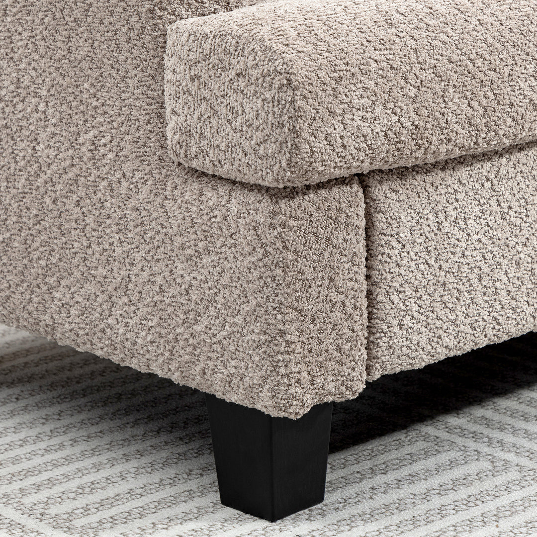 Two-Seater Chenille Sofa - Light Brown